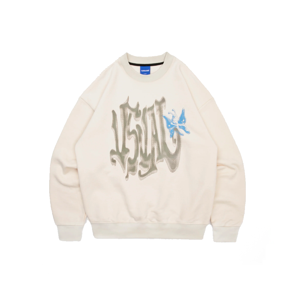 Usual Butterfly Crewneck - Cream