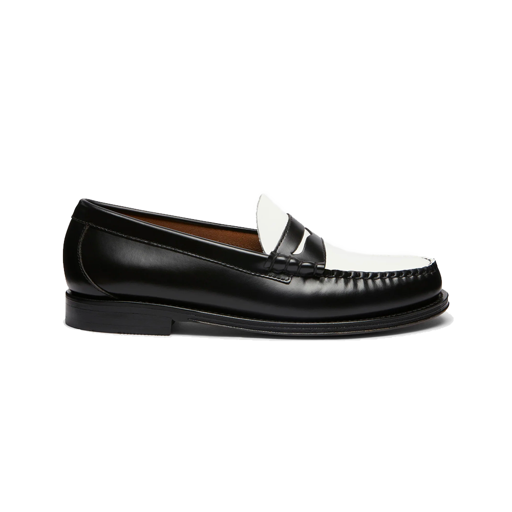 GH Bass Weejuns Larson Penny Loafers - Black/White