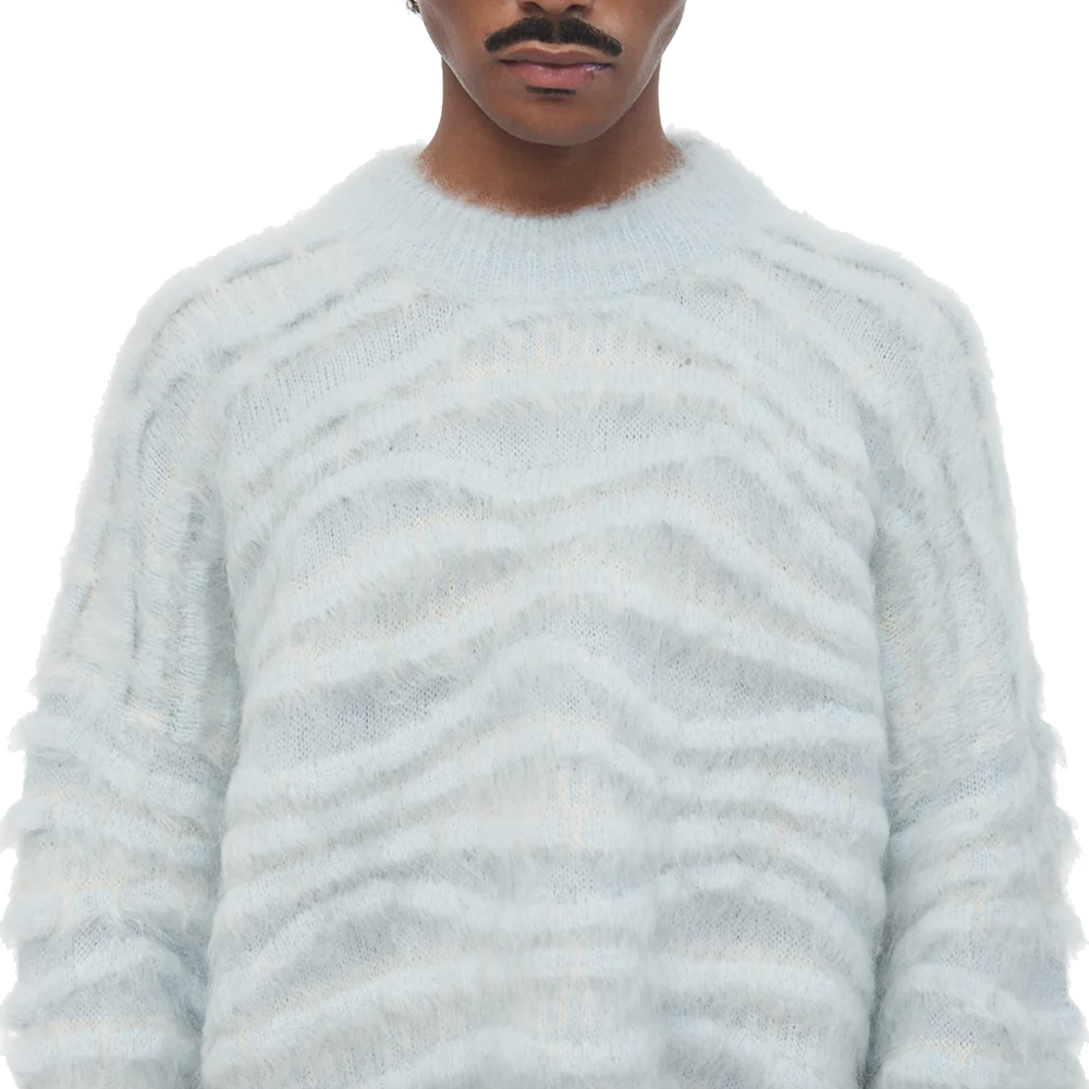 Bonsai 3D Mohair Crewneck Sweater - Ice