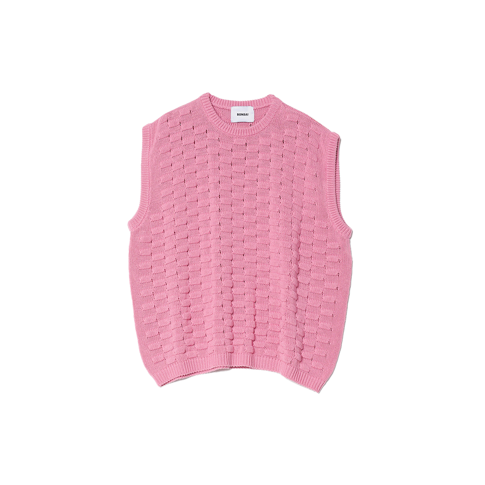Bonsai Bubble knit Tank top - Pink
