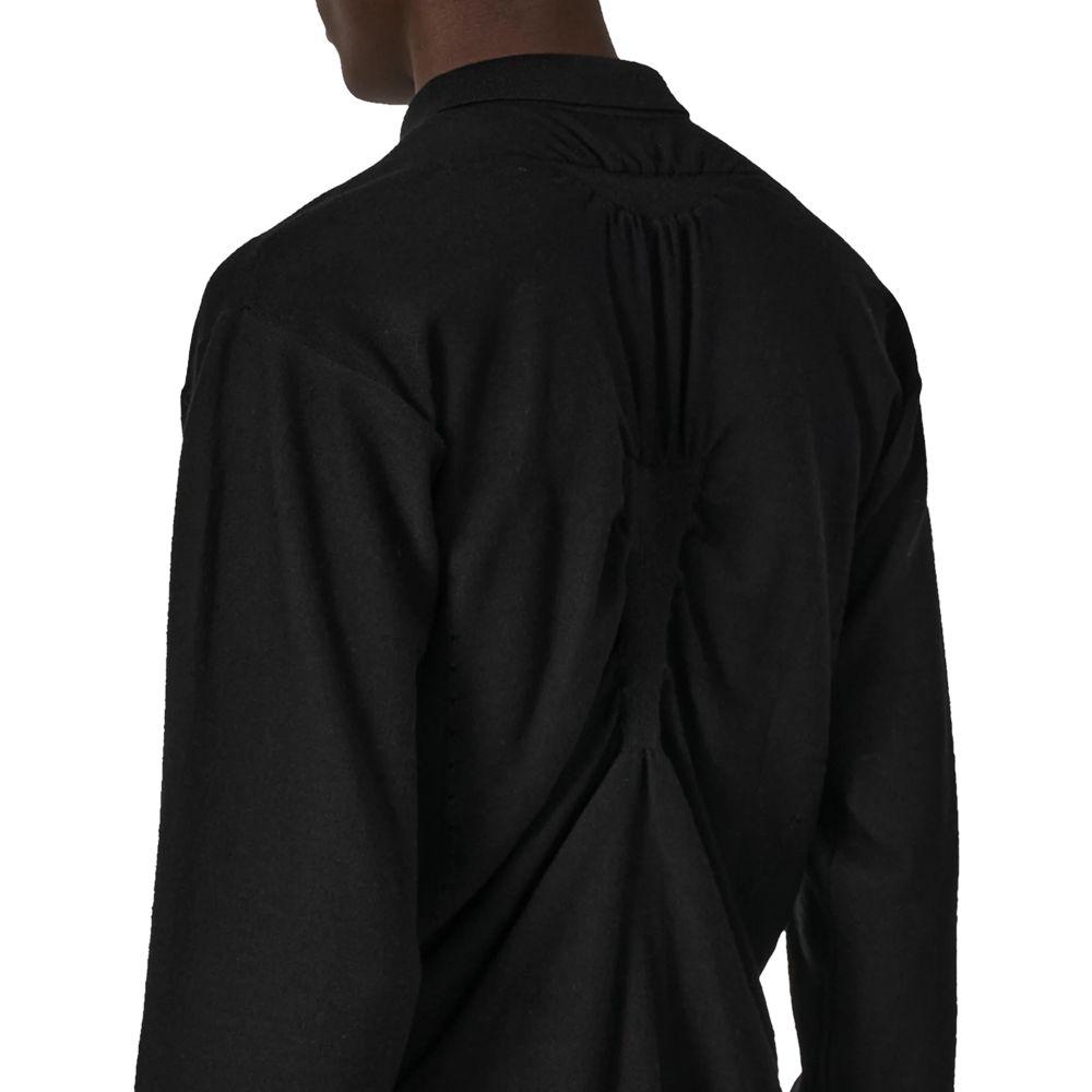 Roa Pinched Wool Knit Polo - Black