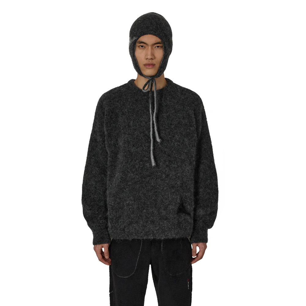 Roa Dropstitch Mohair Knit Crewneck - Anthracite