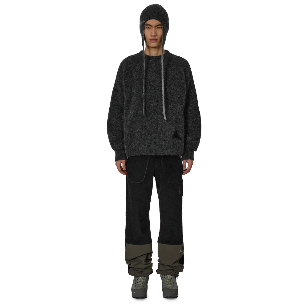 Roa Dropstitch Mohair Knit Crewneck - Anthracite