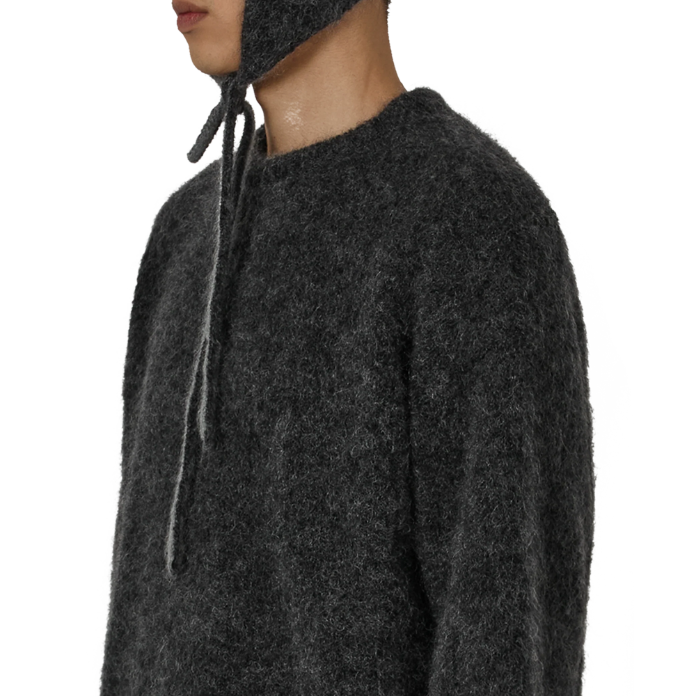 Roa Dropstitch Mohair Knit Crewneck - Anthracite