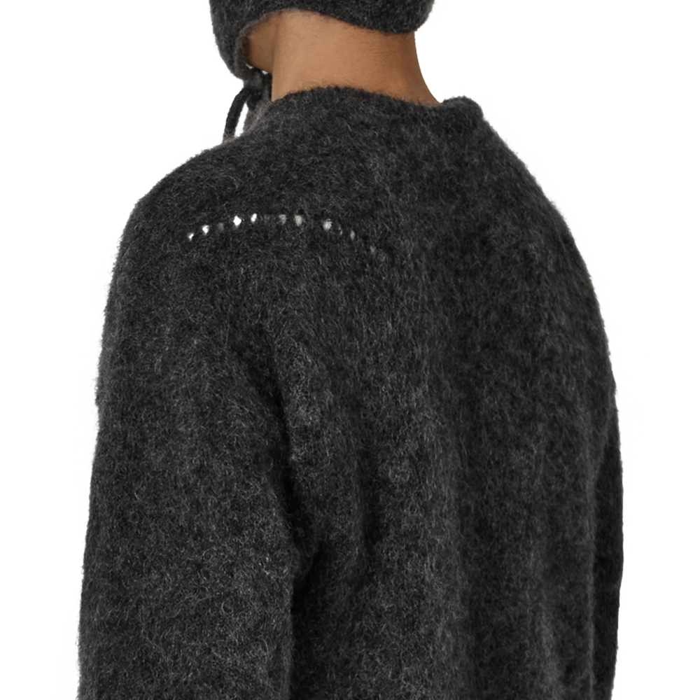 Roa Dropstitch Mohair Knit Crewneck - Anthracite