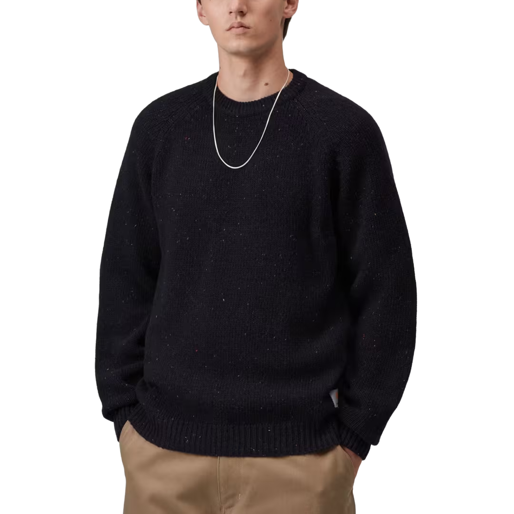 Carhartt WIP Anglistic Sweater - Speckled Dark Navy
