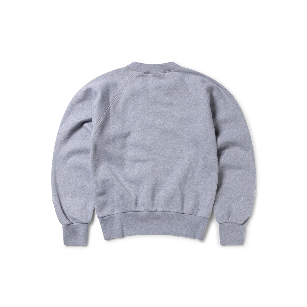 Destroyed Weedie Pie Raglan Sweat - Light Grey