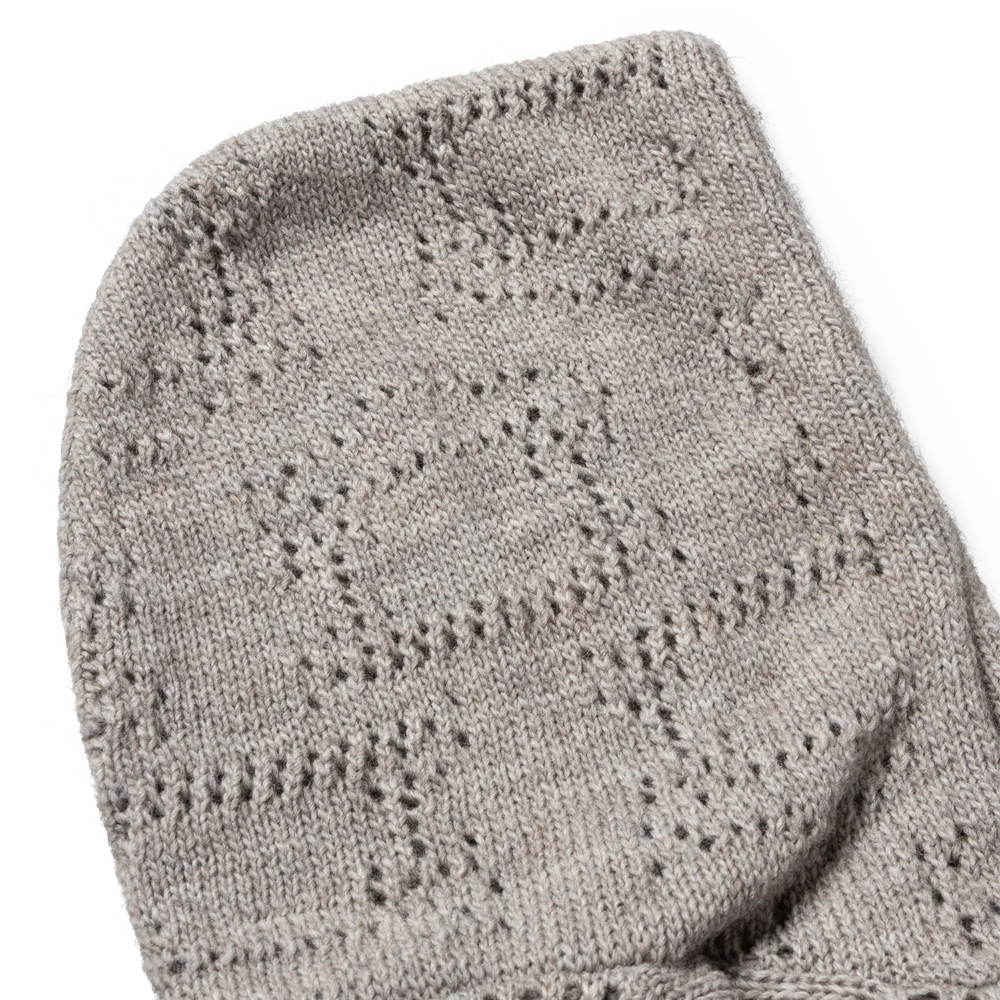 Aries Pointelle Temple Patchwork Hoodie - Grey marl