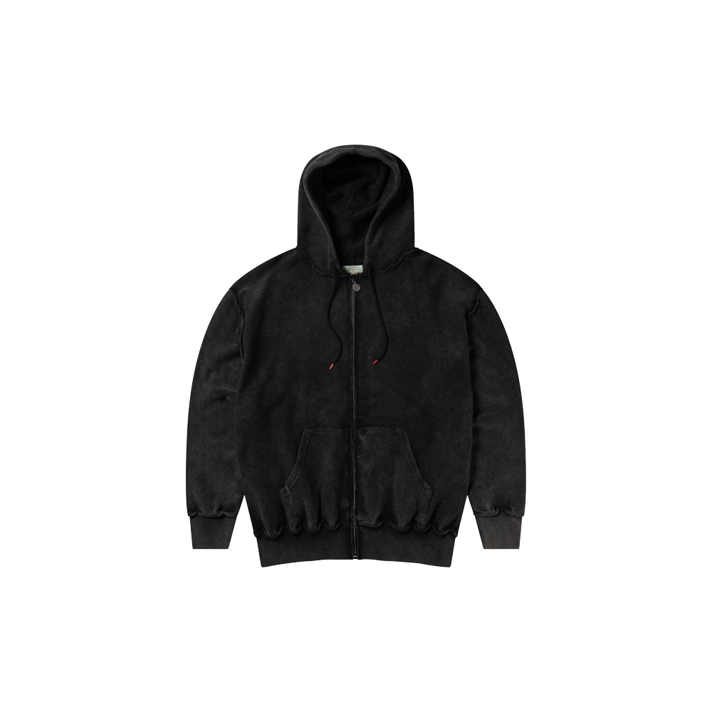 Aries Aged Reverso Temple Zip Through Hoodie - Black
