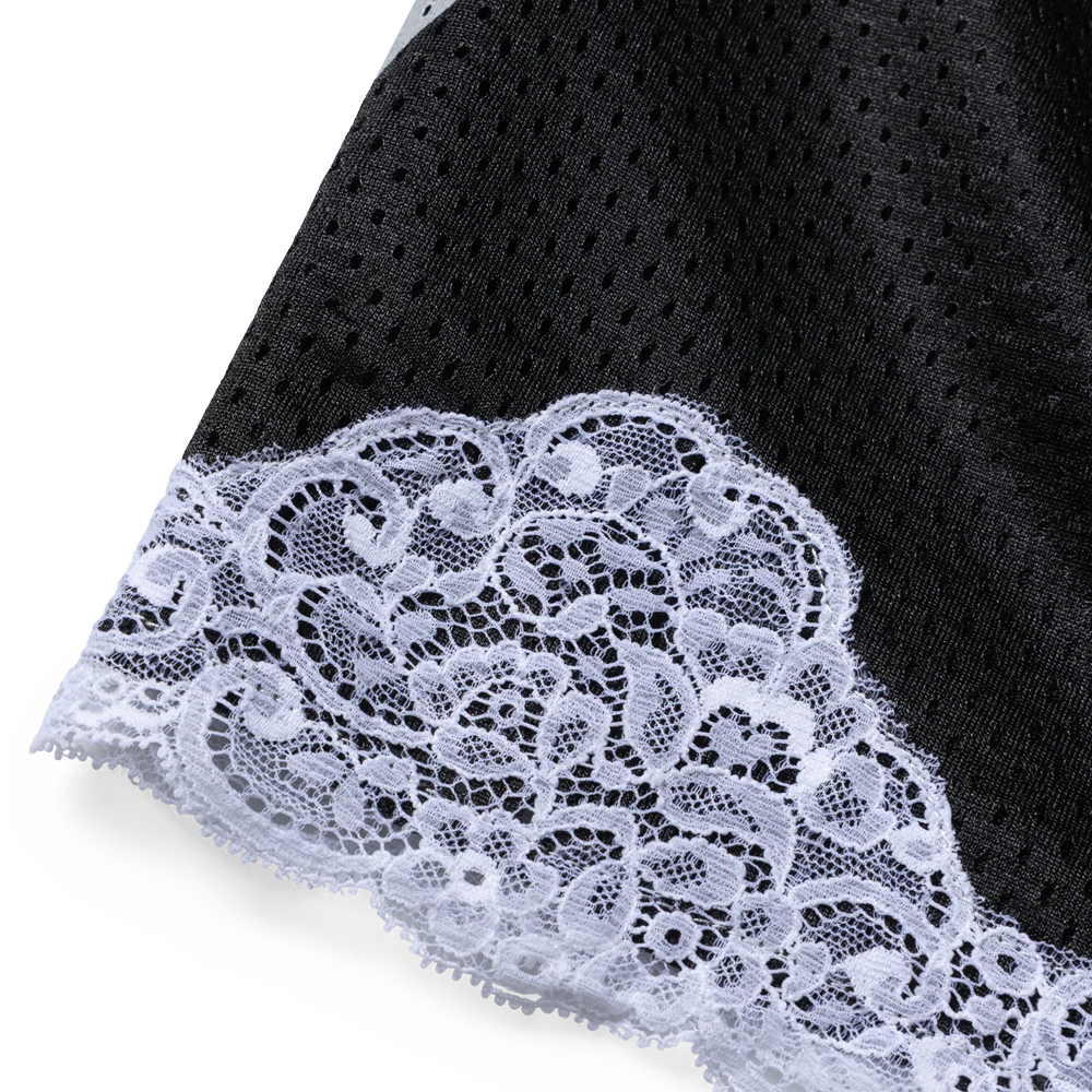 Aries Gothic Lace Airtex Shorts - Black