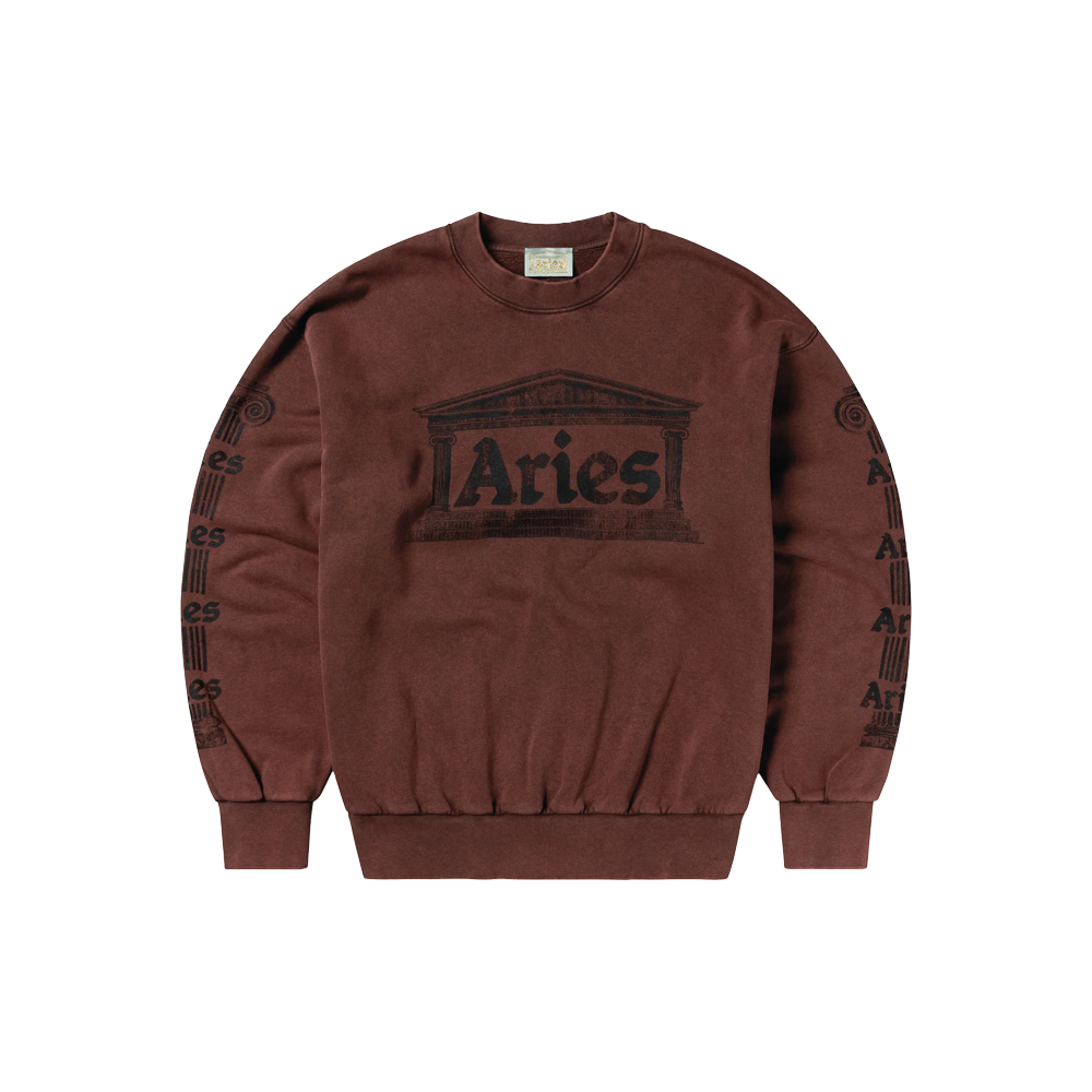 Aries Aged Ancient Column Sweat - Burgundy
