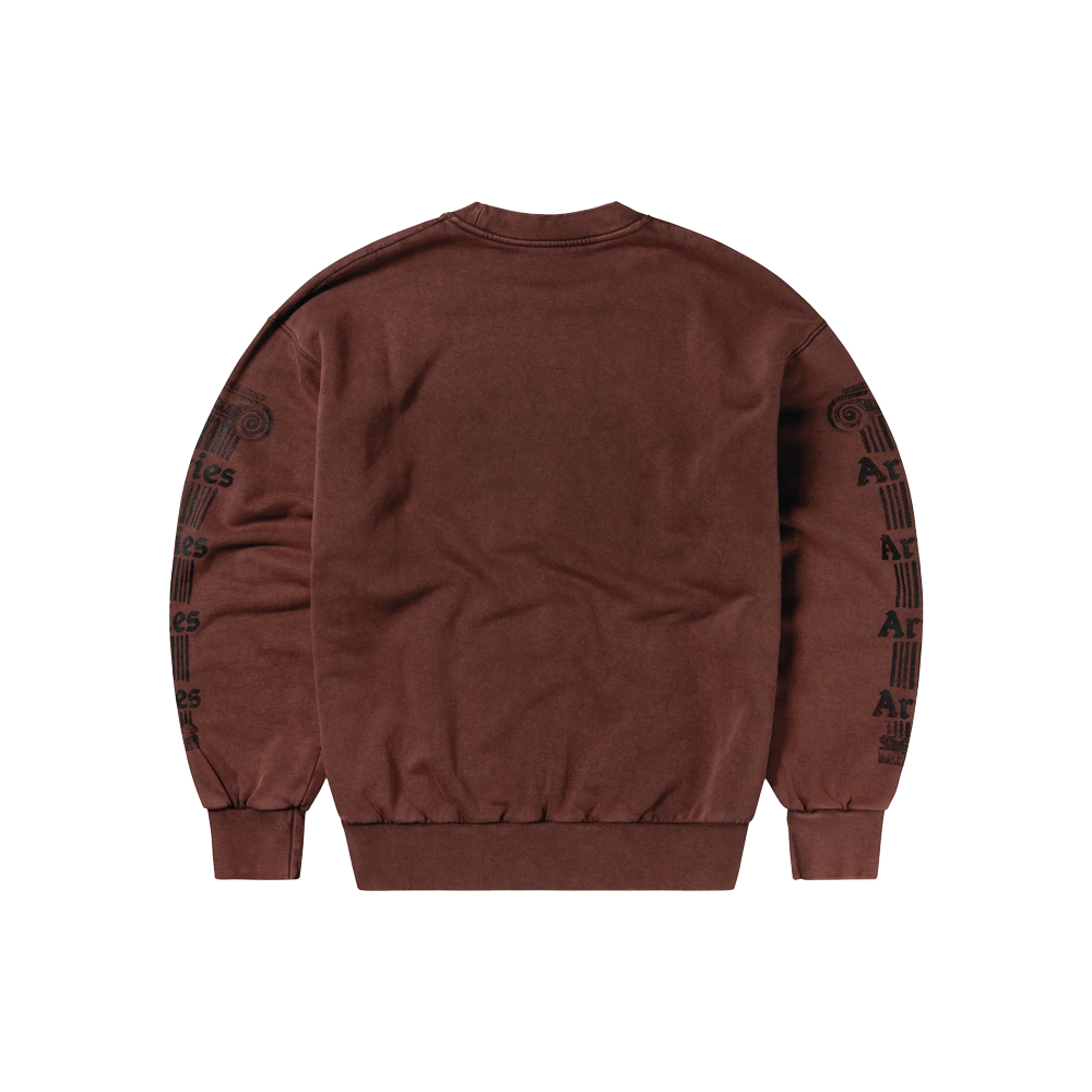 Aries Aged Ancient Column Sweat - Burgundy