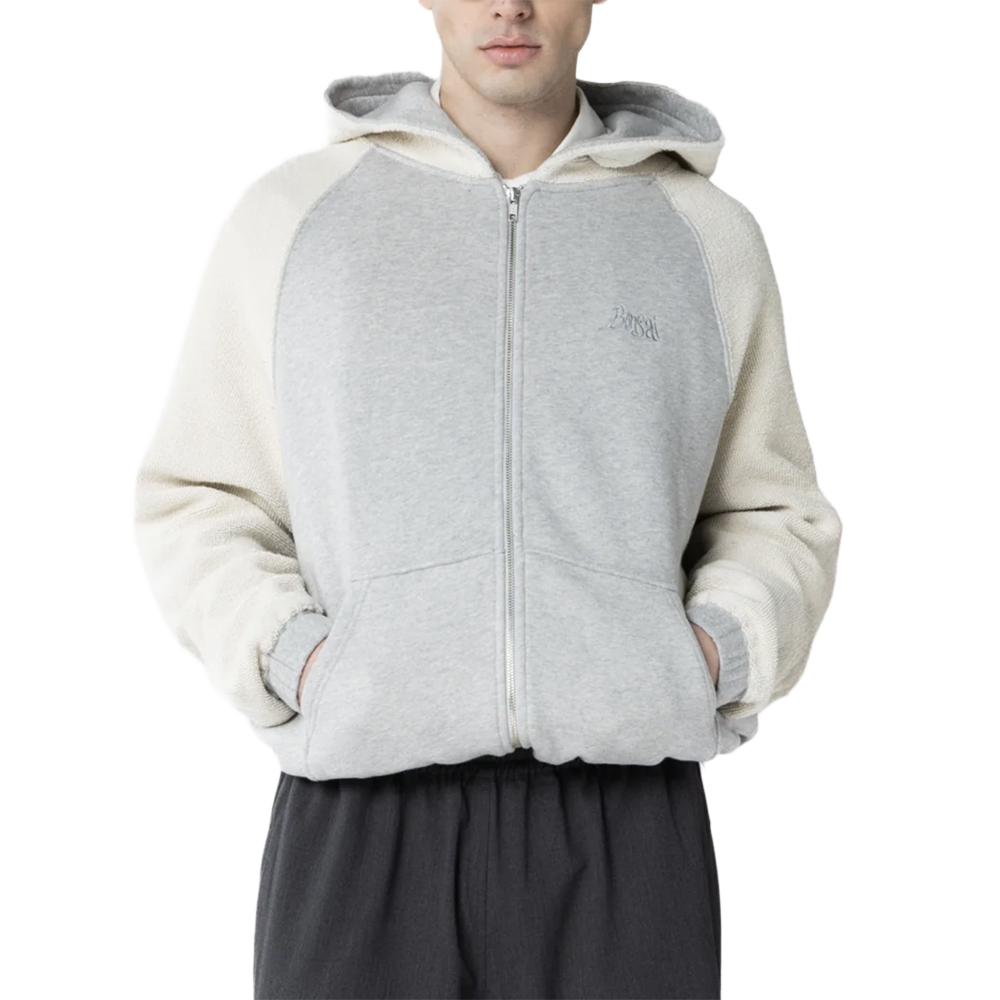 Bonsai Reverse full zip Hoodie - Grey melange