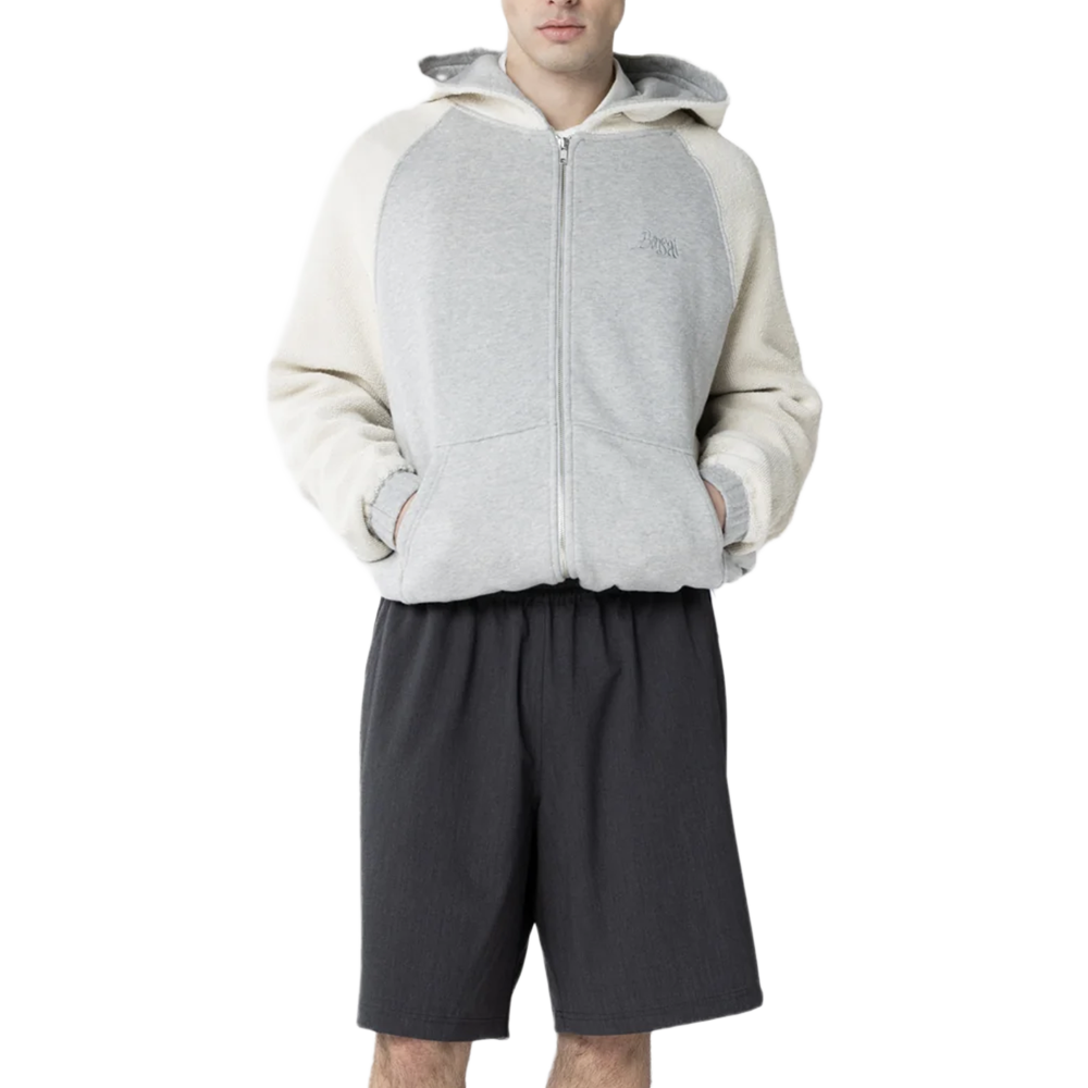 Bonsai Reverse full zip Hoodie - Grey melange