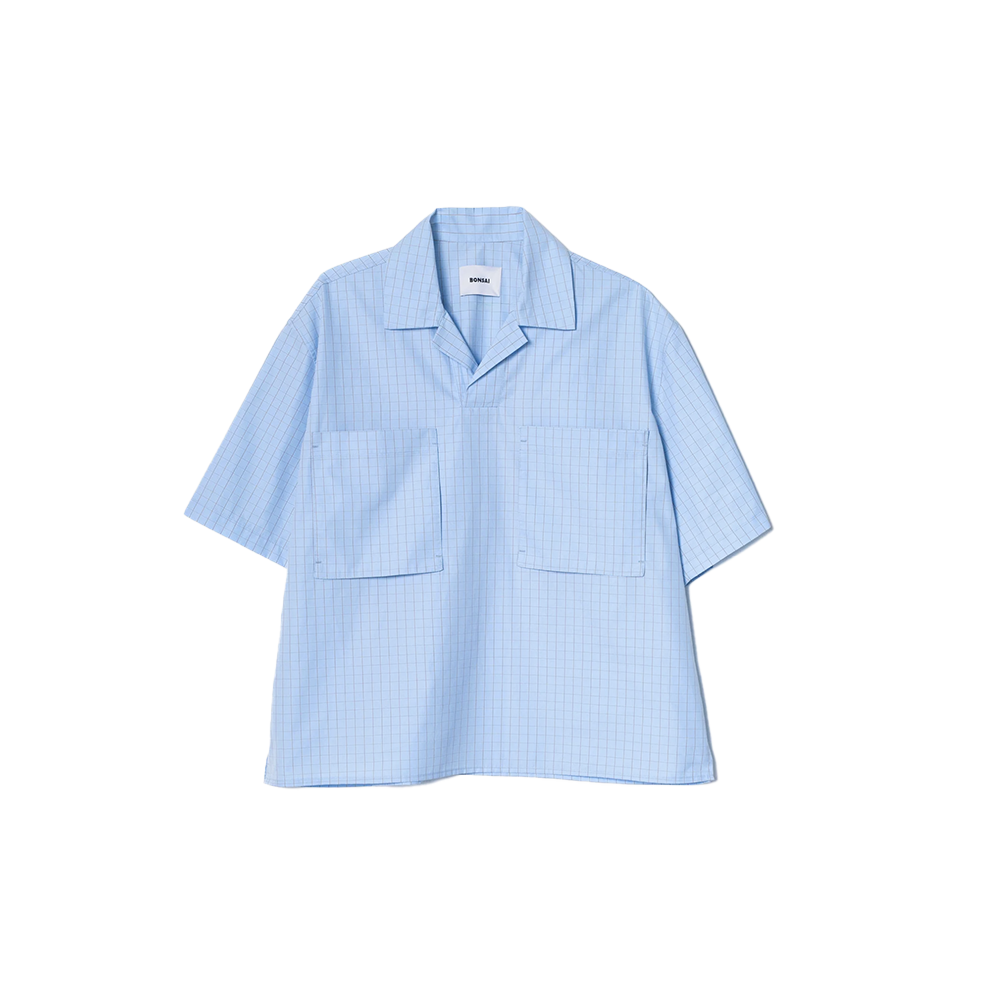 Bonsai Check polo shirt - Azure