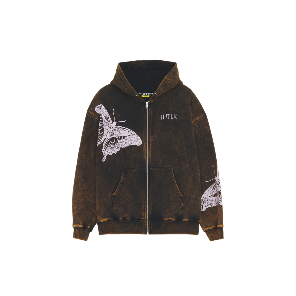 Iuter Butterfly Marble Hoodie - Black
