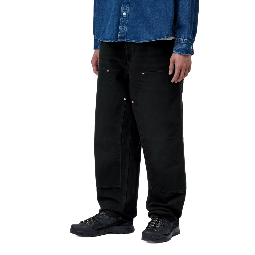 Carhartt WIP Double Knee - Black, Stone canvas
