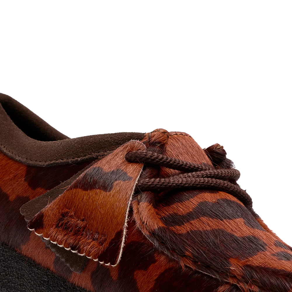 Clarks Wallabee W - Brown Cow Print