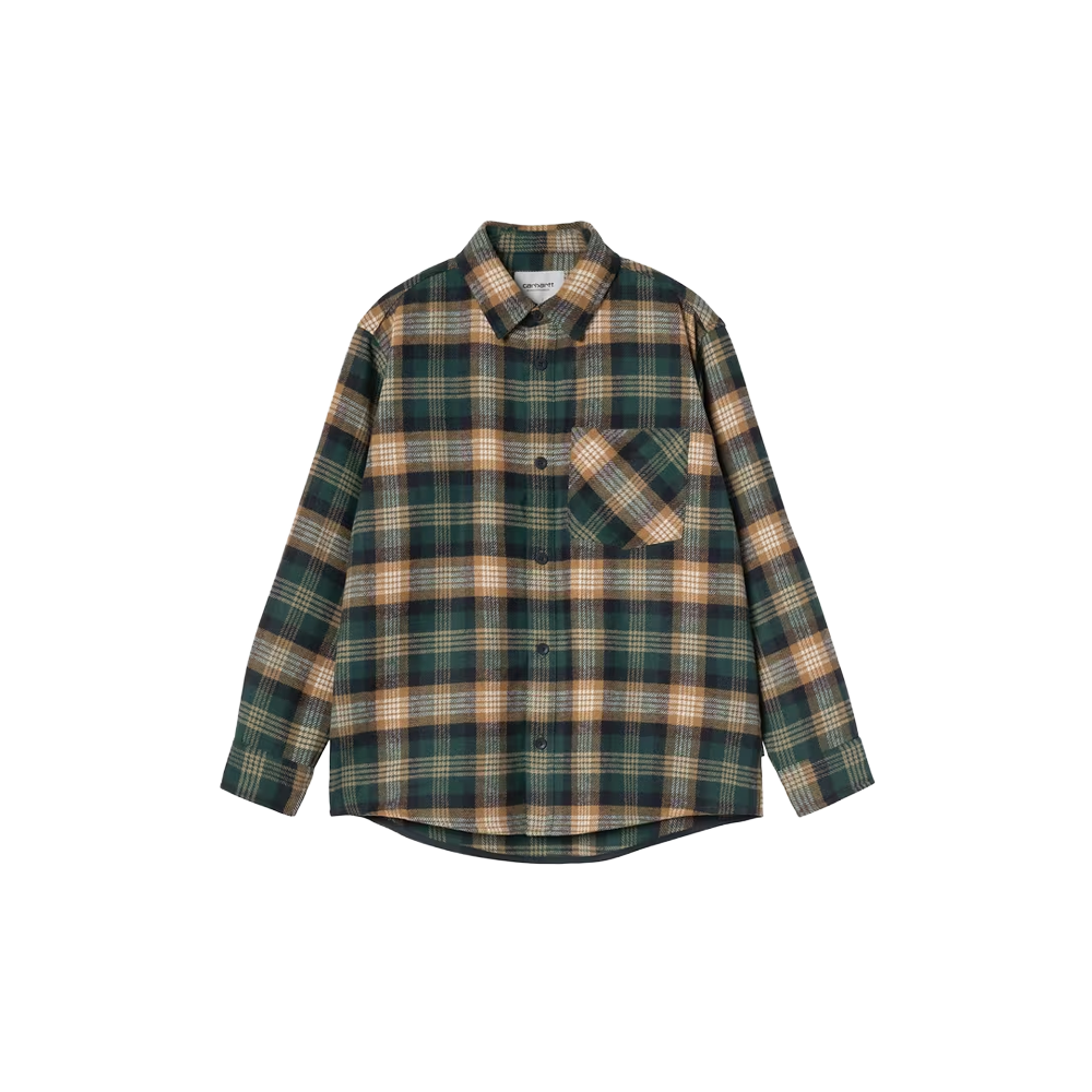 Carhartt WIP L/S Dern Shirt - Dern Check, Hamilton Brown