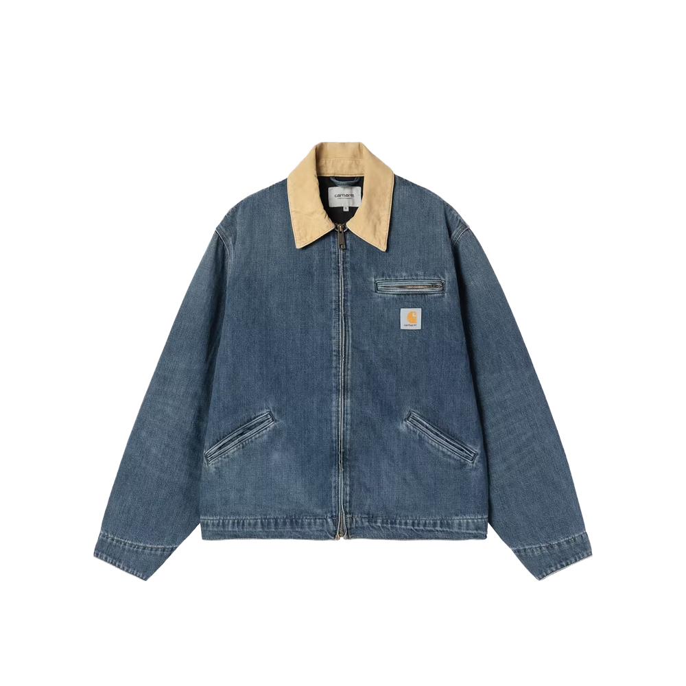 Carhartt WIP OG Detroit Jacket - Blue / Dusty H Brown (Dark used wash)