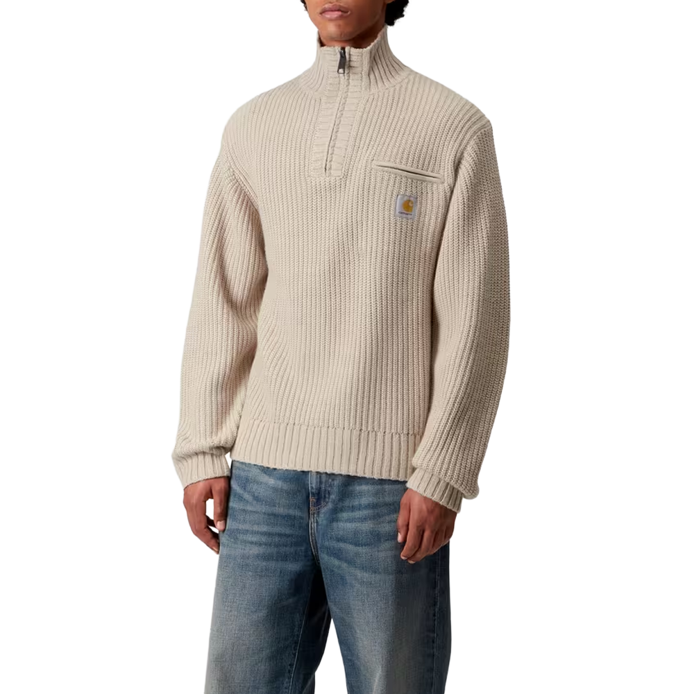 Carhartt WIP Detroit Half Zip Sweater - Fleur de Sel