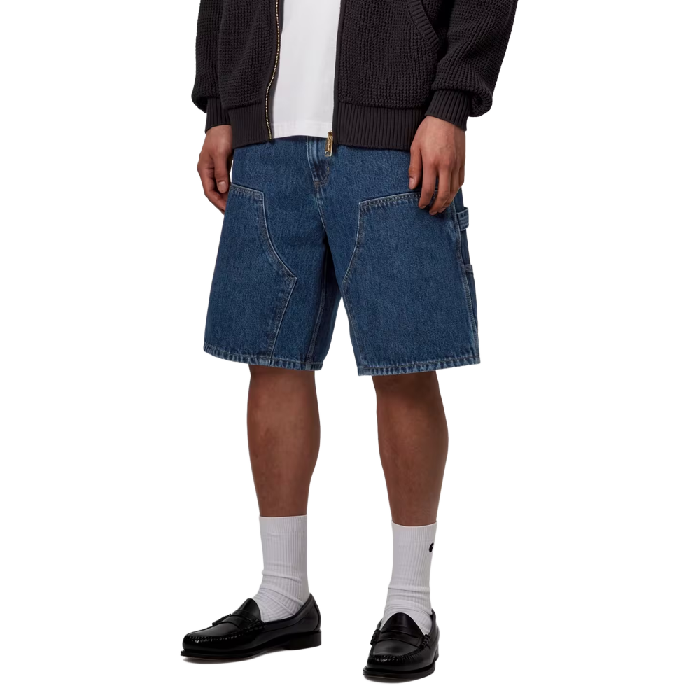 Carhartt WIP Double Knee Short - Blue (Stone washed)
