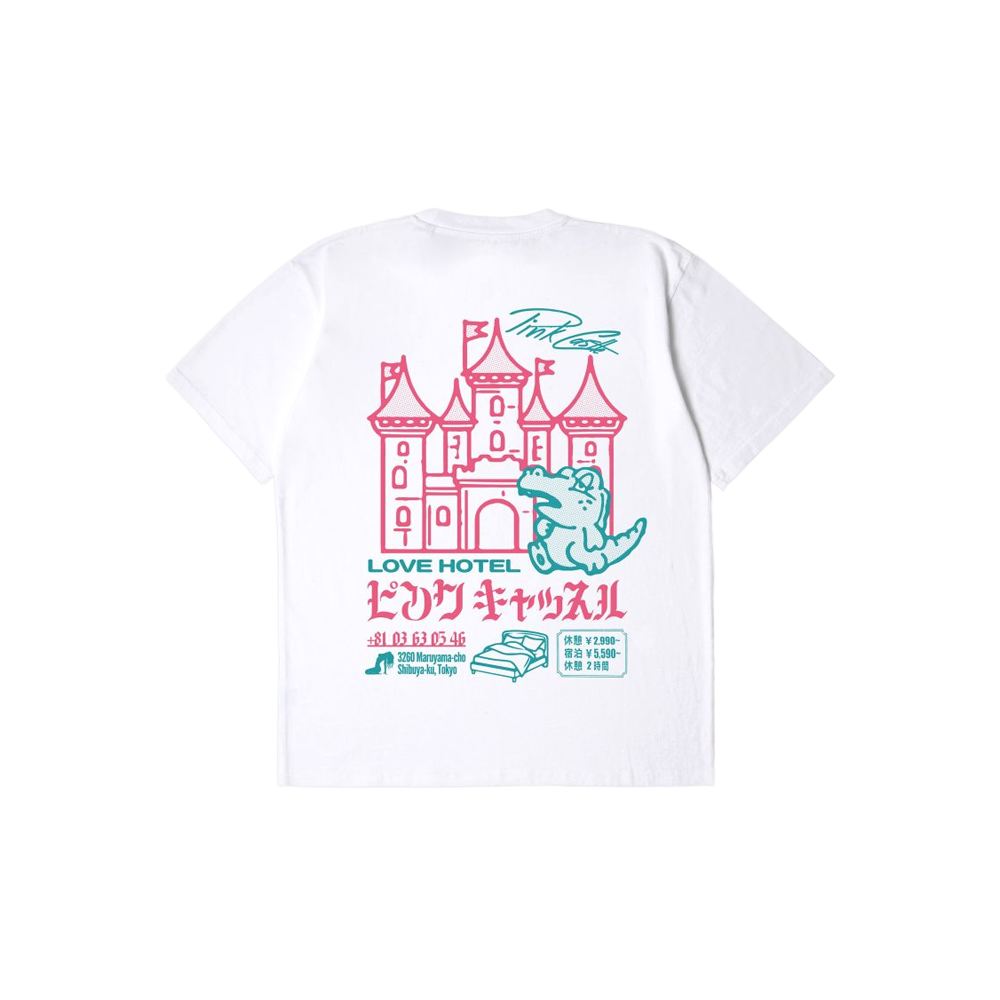 Edwin Pink Castle T-shirt - White