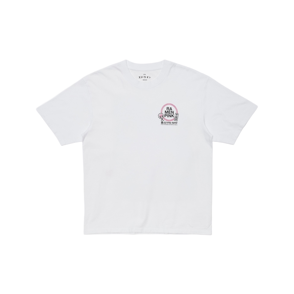 Edwin Ramen Pink TS - White