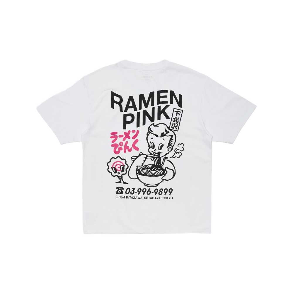 Edwin Ramen Pink TS - White