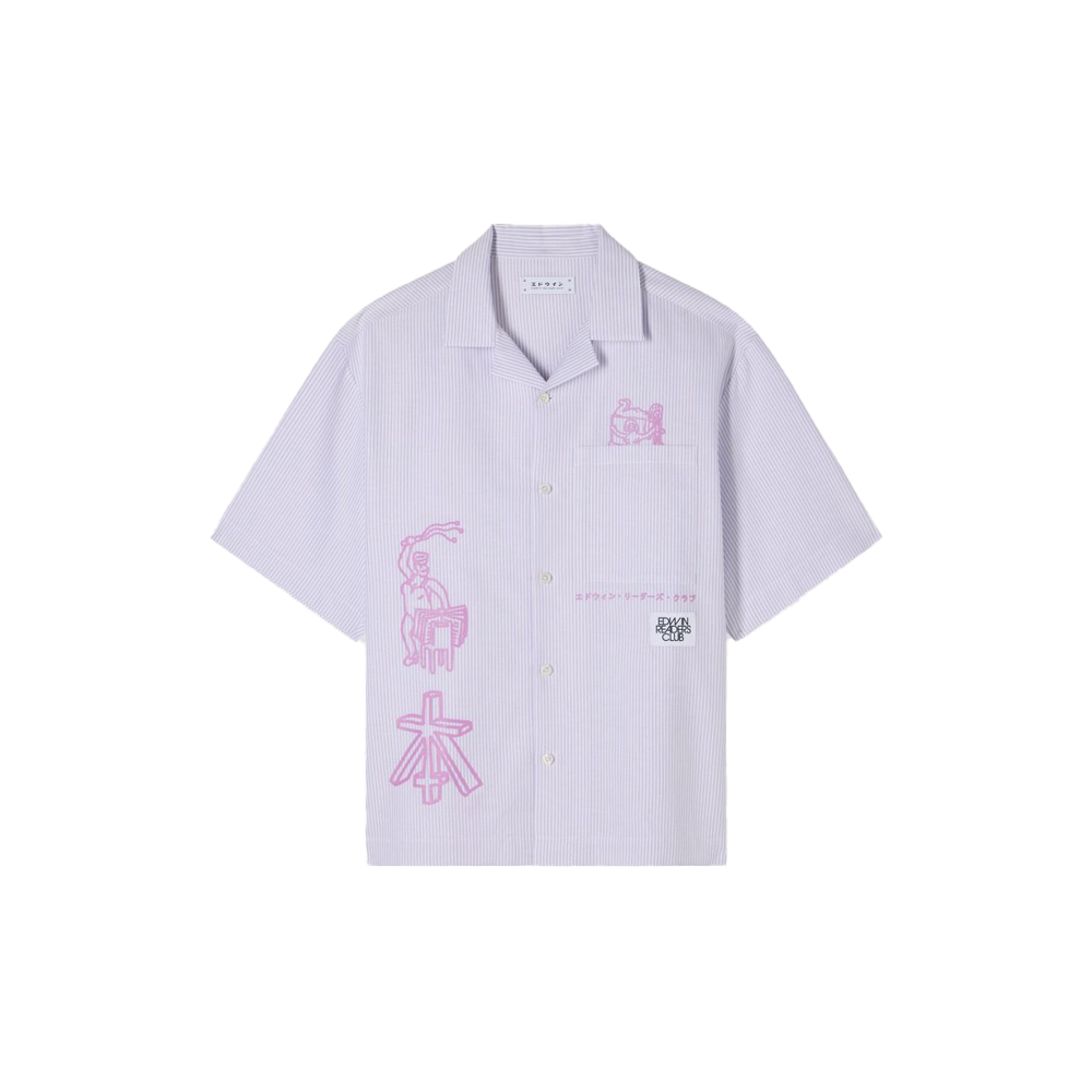 Edwin Reader's Club Shirt ss - Lila/White