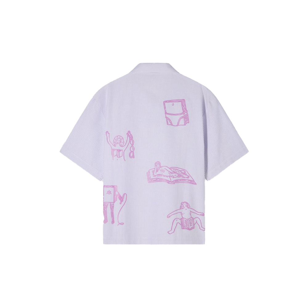 Edwin Reader's Club Shirt ss - Lila/White