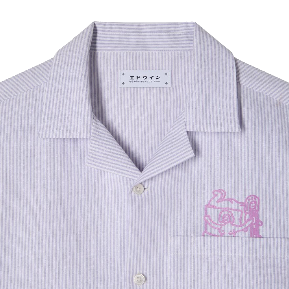 Edwin Reader's Club Shirt ss - Lila/White