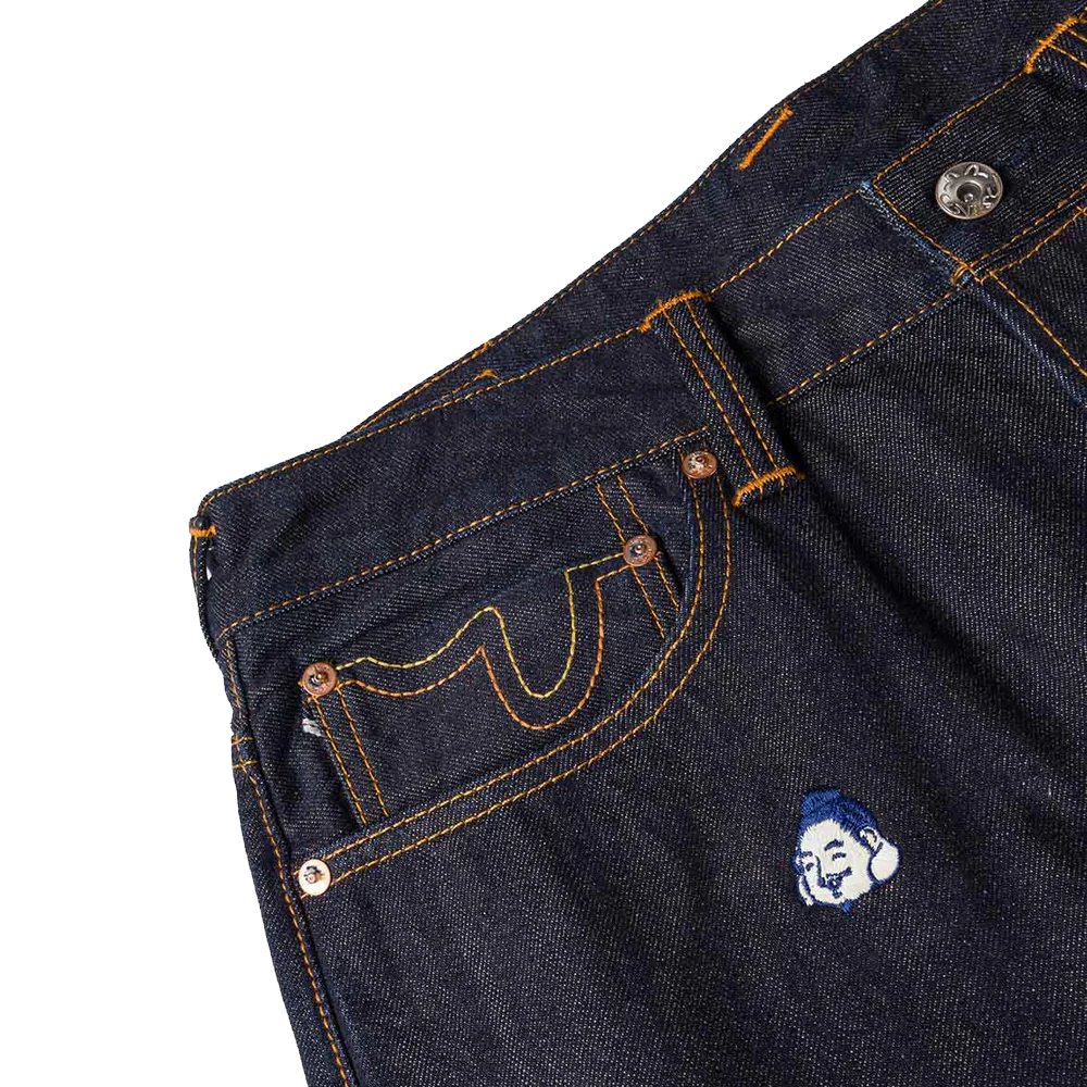 Evisu Allover Brand Embroidery Jeans - Indigo