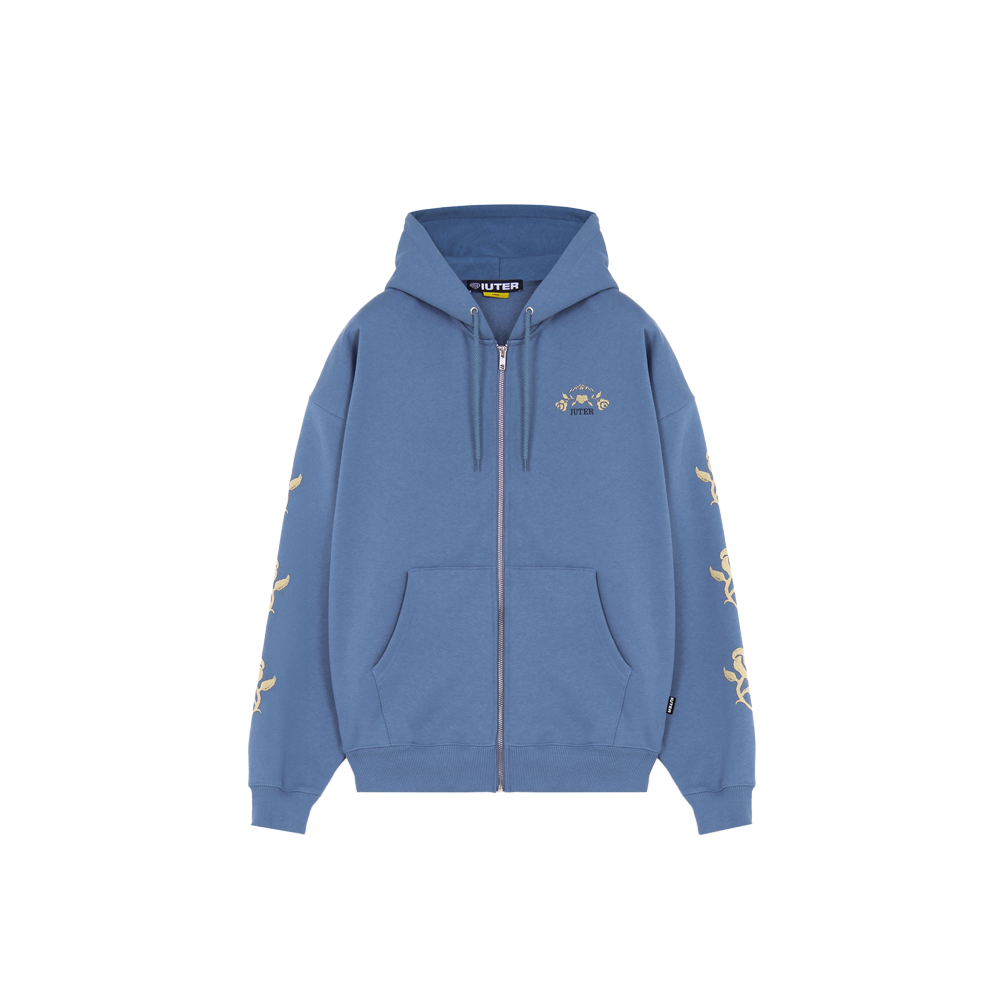 Iuter Floral zip Hood - Stormy
