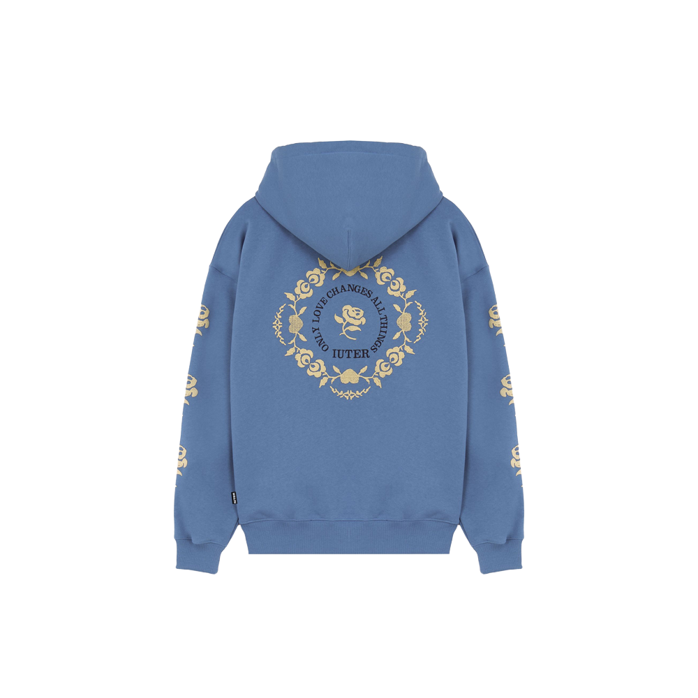 Iuter Floral zip Hood - Stormy