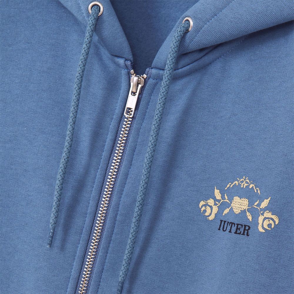 Iuter Floral zip Hood - Stormy