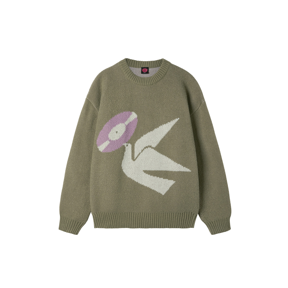 Funky Bomber jacquard sweater - Avocado