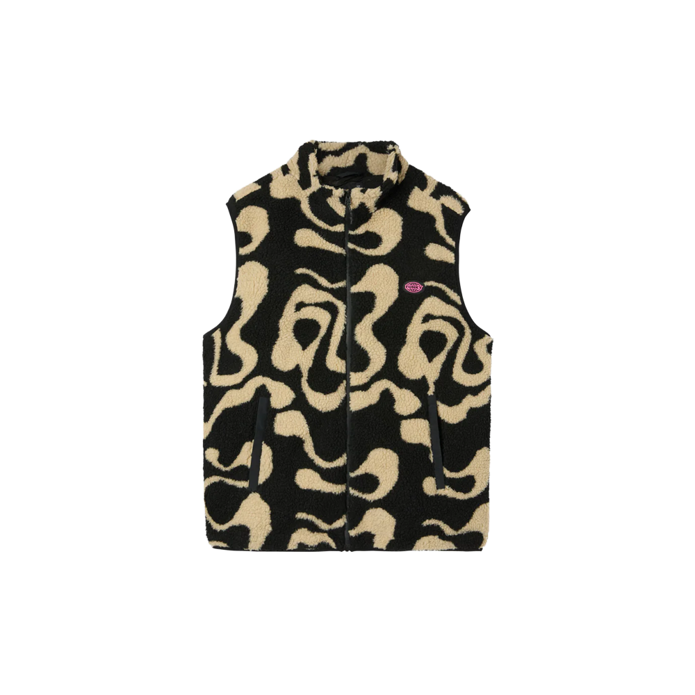 Funky Grog Sherpa vest - Black/Natural