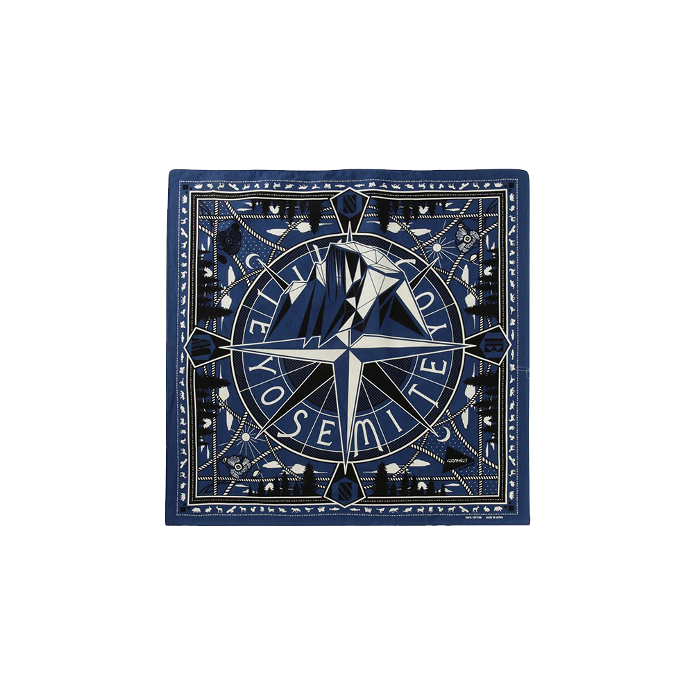 Gramicci x and wander Yosemite Graphic Bandana - Blue