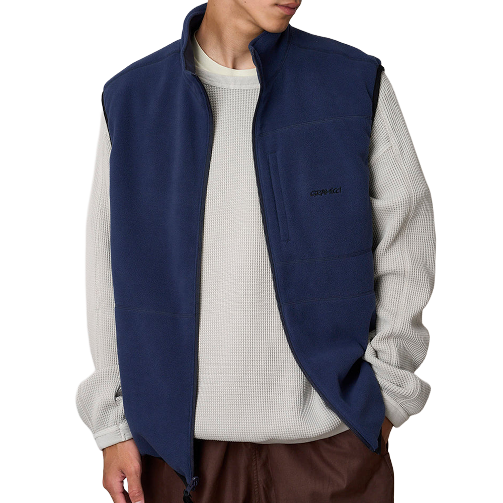 Gramicci Thermal Fleece Reversible Vest - Navy