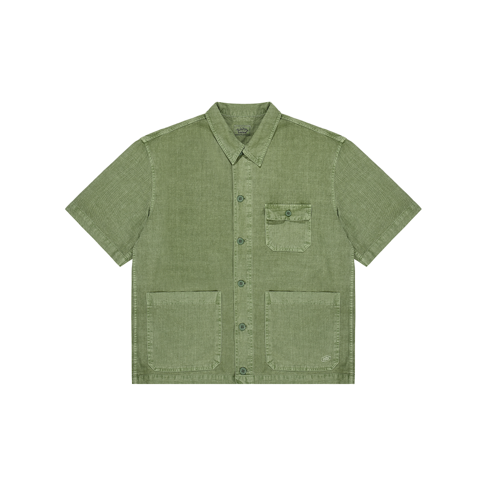 Kappy Pigment half shirts jacket - Moss Green
