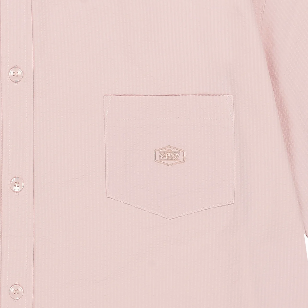 Kappy Relaxed Seersucker Half shirt - Light Pink