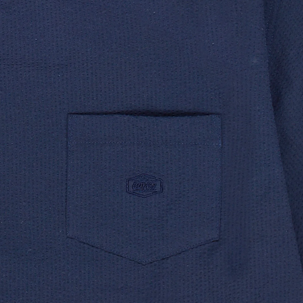 Kappy Relaxed Seersucker Half shirt - Navy