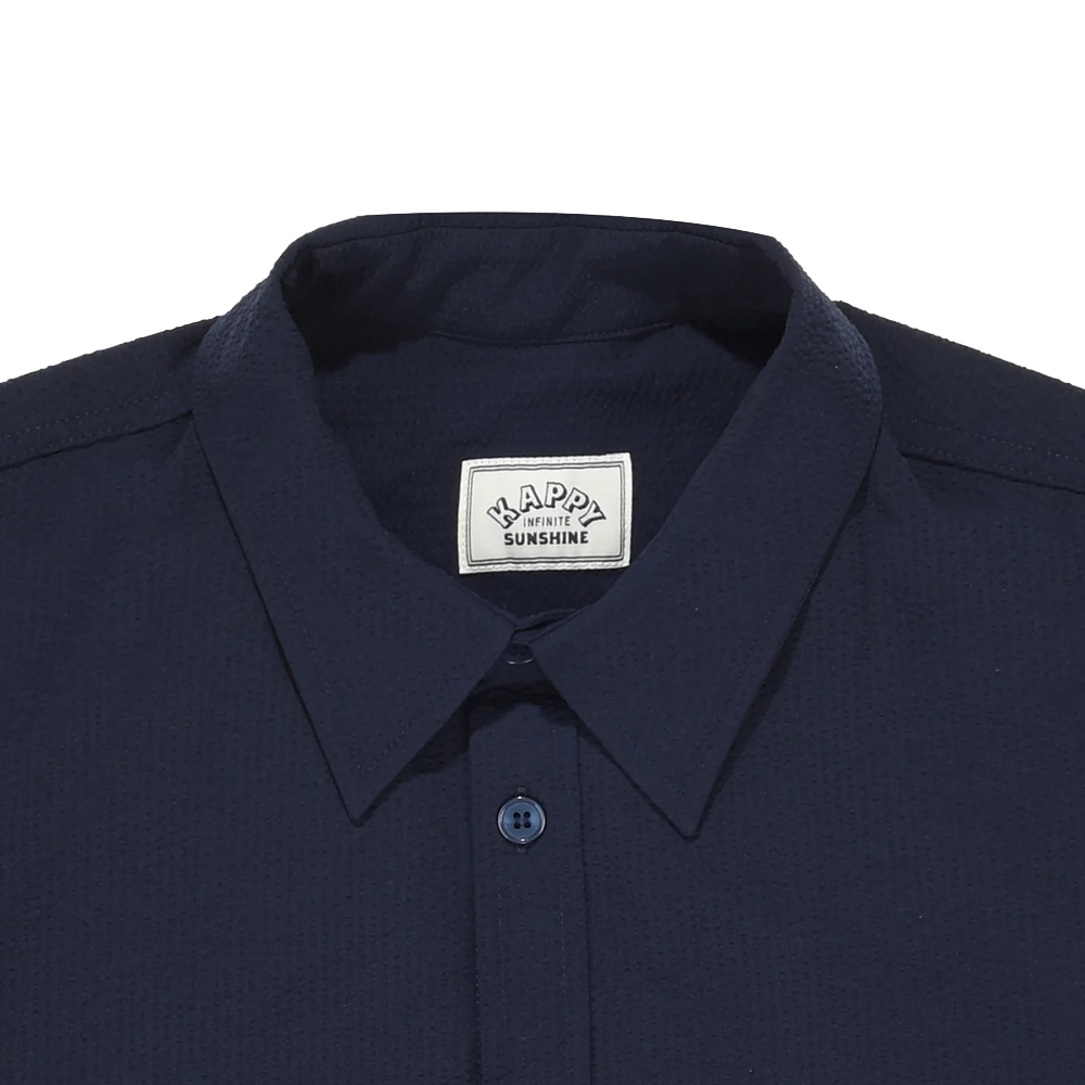 Kappy Relaxed Seersucker Half shirt - Navy