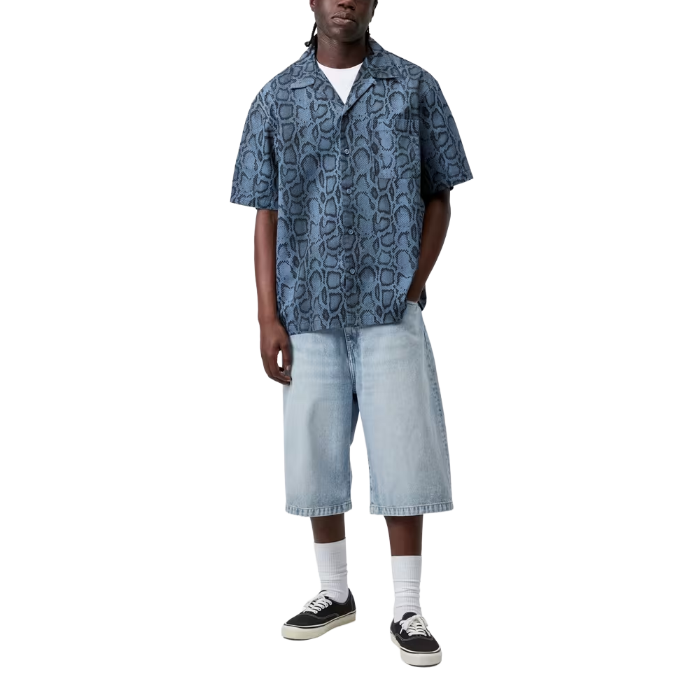 Carhartt WIP Langdon Short - Blue heavy worn bleached