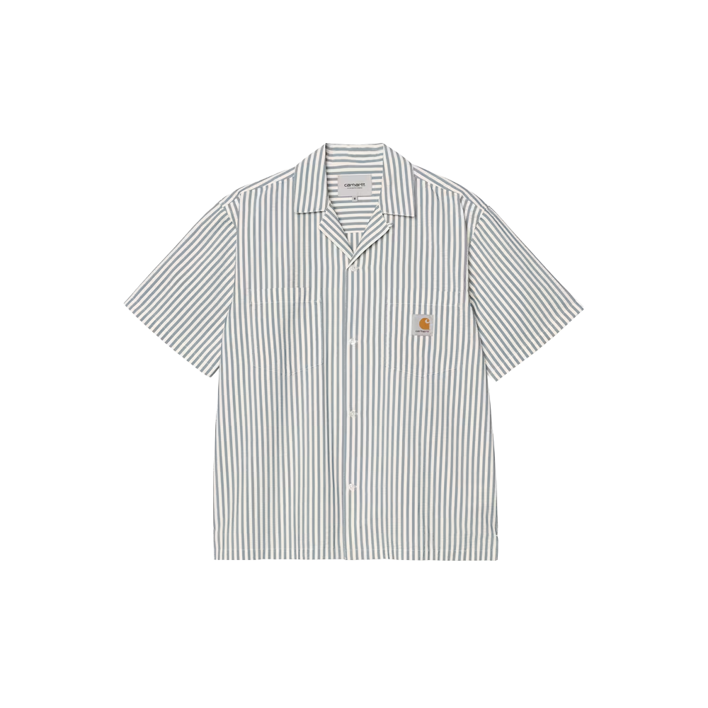 Carhartt WIP S/S Leavel Shirt - Blue river / Wax