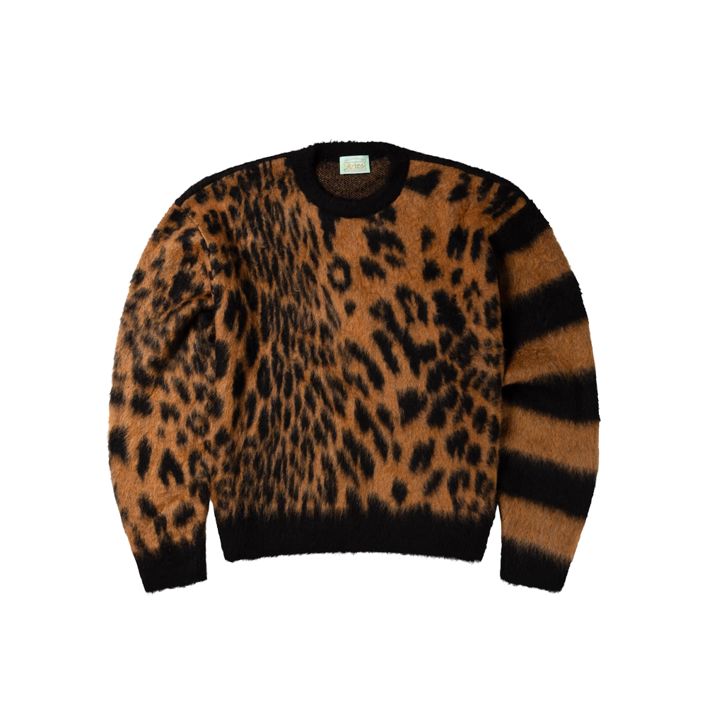 Aries Brushed Leopard Sweater - Brown