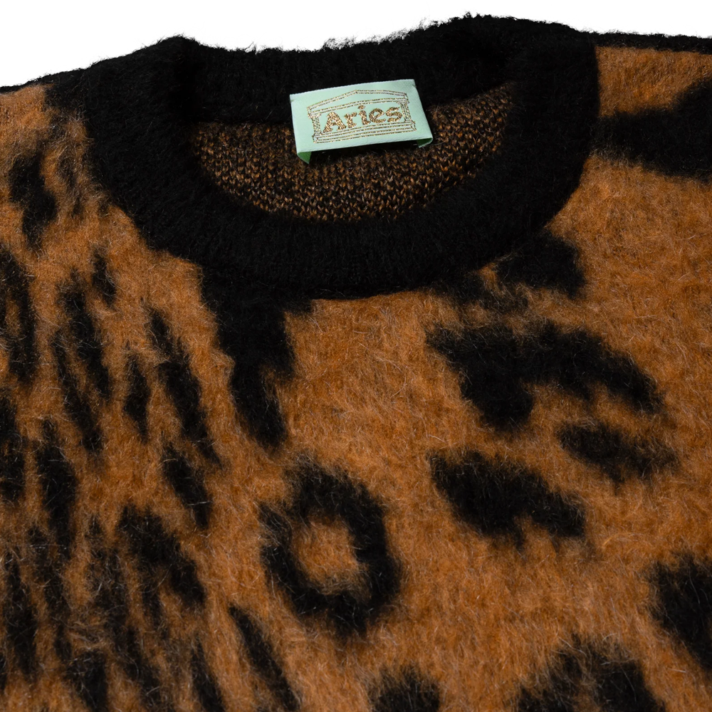 Aries Brushed Leopard Sweater - Brown