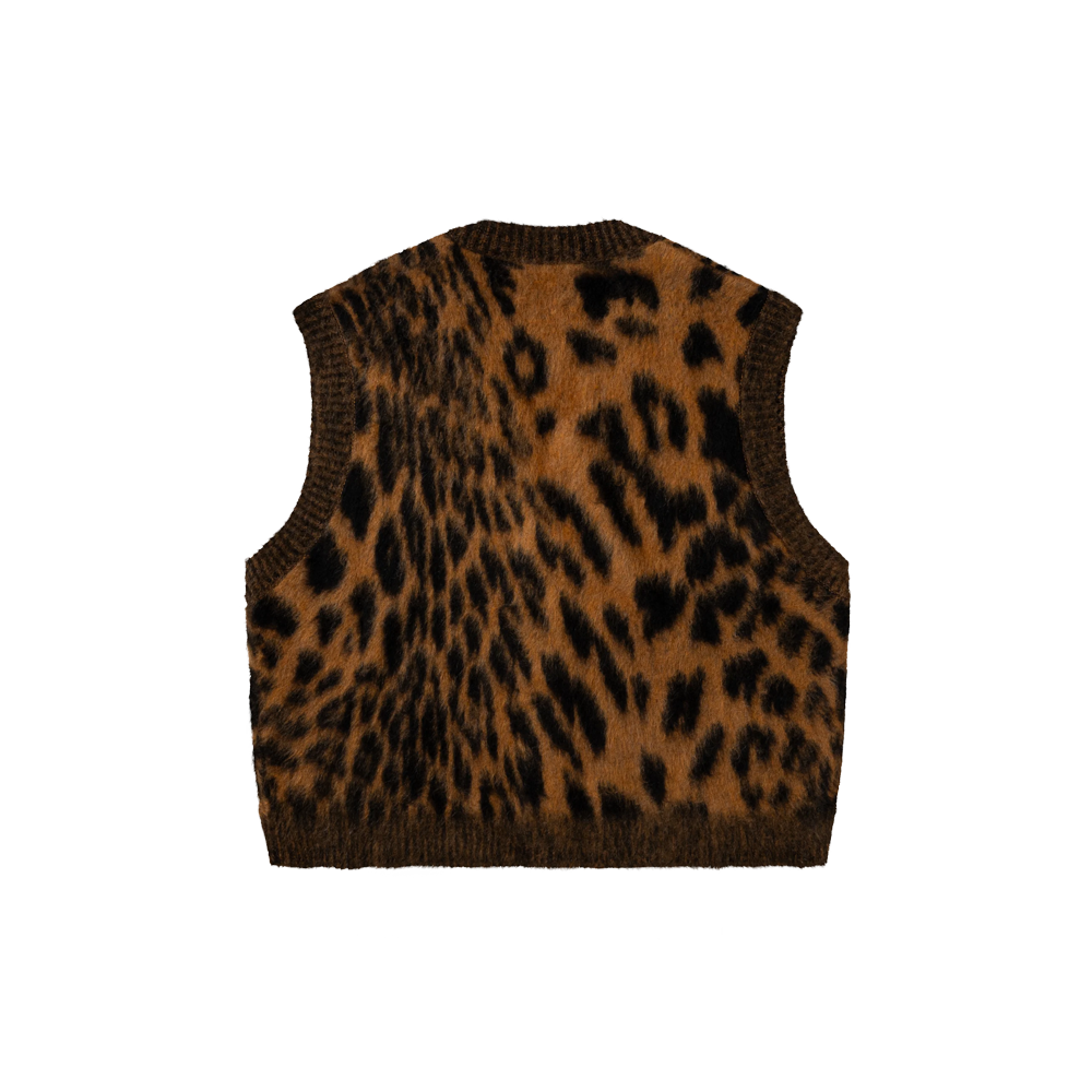 Aries Brushed Leopard Vest - Brown