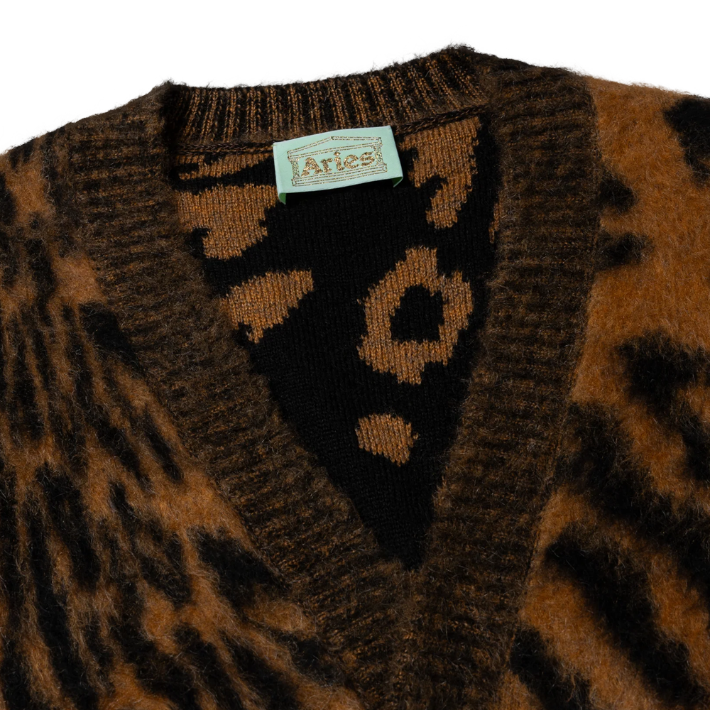 Aries Brushed Leopard Vest - Brown